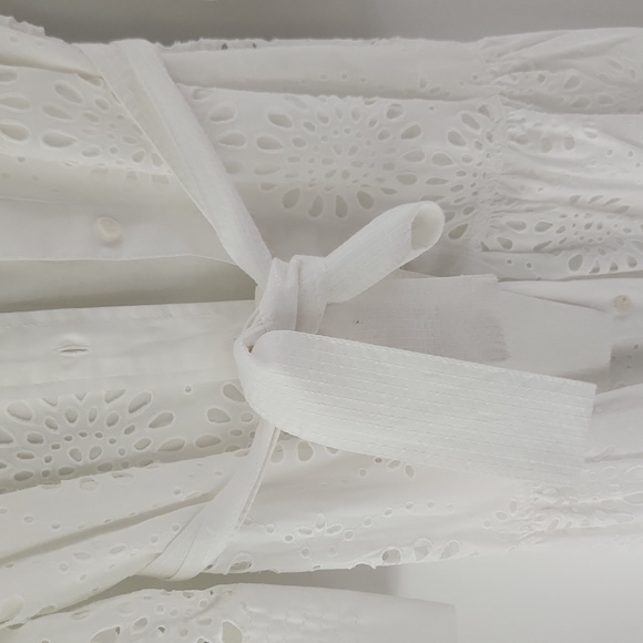 Zara Eyelet White Dress NWT - Picture 8 of 9